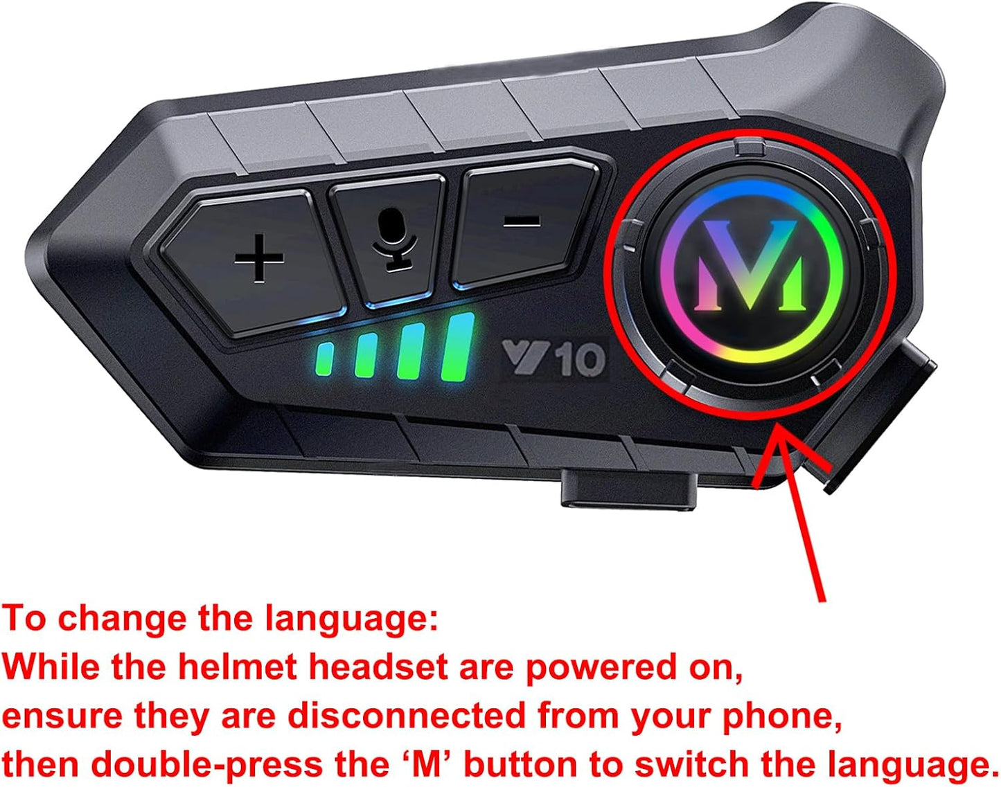 FEYA Motorcycle Helmet Speakers High Battery Life Helmet Headphone IPX6 Automatic Answer/Call Music Control/Intelligent Noise/Wake up Siri, 2 Different Types of Mic - Compatible with All Helmets - Y10